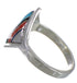 Sterling Silver Jewelry Multicolor Inlay Ring Size 8-1/2 UX34368